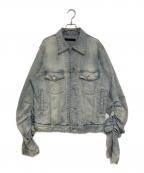 JUN NAKAYAMAジュンナカヤマ）の古着「アームギャザーウォッシュドデニムジャケット」｜インディゴ