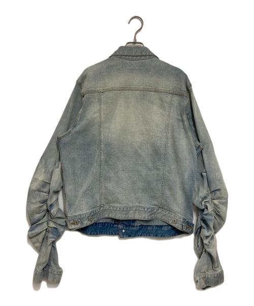 JUN NAKAYAMA（ジュンナカヤマ）JUN NAKAYAMA (ジュンナカヤマ) アームギャザーウォッシュドデニムジャケット インディゴ サイズ:48の古着・服飾アイテム