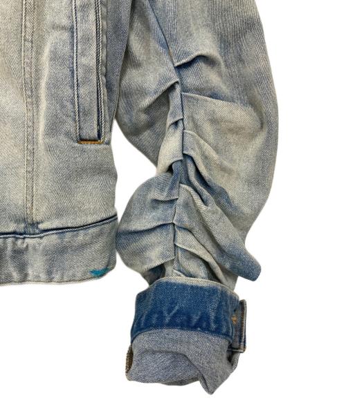 JUN NAKAYAMA（ジュンナカヤマ）JUN NAKAYAMA (ジュンナカヤマ) アームギャザーウォッシュドデニムジャケット インディゴ サイズ:48の古着・服飾アイテム
