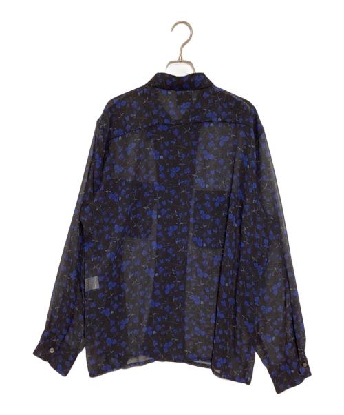 Needles（ニードルズ）Needles (ニードルズ) Classic Shirt -Poly Chiffon / Floral Printed グレー×ブルー サイズ:Lの古着・服飾アイテム