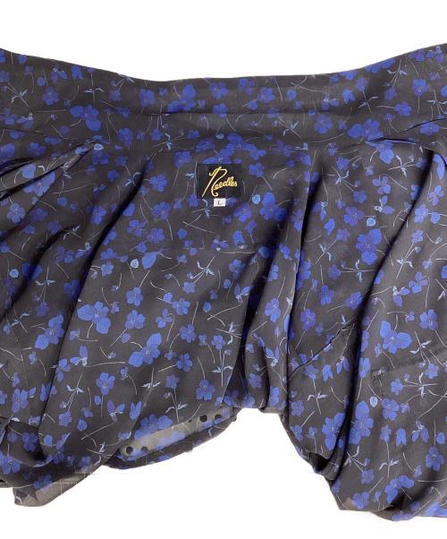 Needles（ニードルズ）Needles (ニードルズ) Classic Shirt -Poly Chiffon / Floral Printed グレー×ブルー サイズ:Lの古着・服飾アイテム