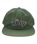 stussyステューシー）の古着「Washed Collegiate Strapback Cap（ウォッシュドカレッジストラップバッグキャップ）」｜グリーン