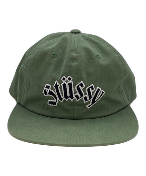 stussy（ステューシー）stussy (ステューシー) Washed Collegiate Strapback Cap（ウォッシュドカレッジストラップバッグキャップ） グリーンの古着・服飾アイテム