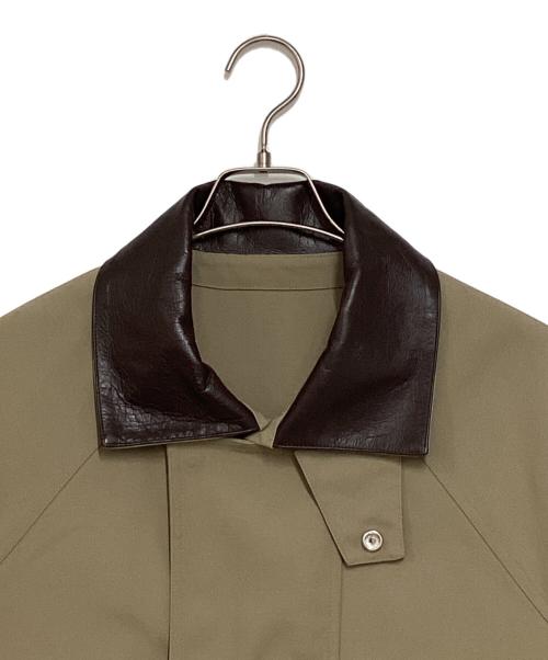 BRILL（ブリル）BRILL (ブリル) レザーカラーナイロンハンティングジャケット ベージュ×ブラウン サイズ:36の古着・服飾アイテム