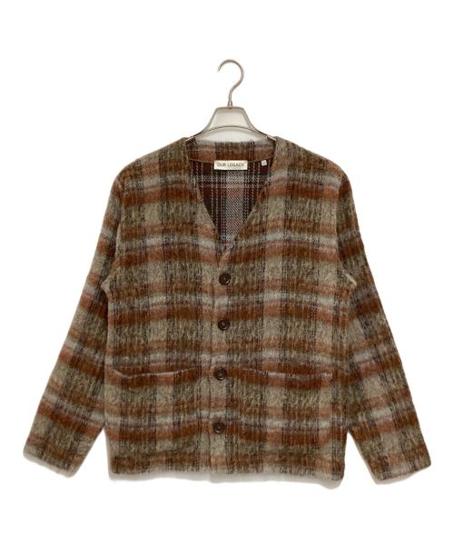 OUR LEGACY（アワーレガシー）OUR LEGACY (アワーレガシー) AMENT CHECK MOHAIR カーディガン ブラウン サイズ:44の古着・服飾アイテム