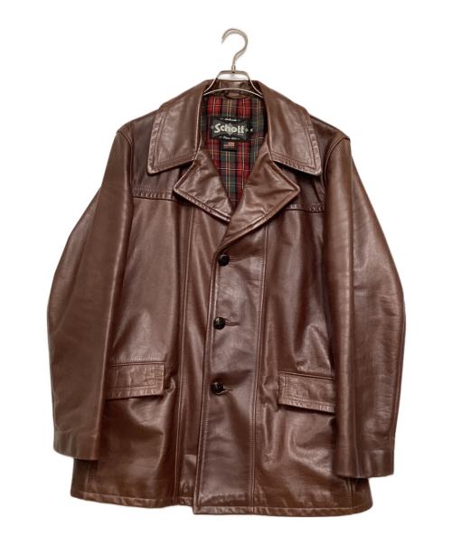 SCHOTT BROS.（ショット）SCHOTT BROS. (ショットブロス) カーフレザー カーコート ブラウン サイズ:XLの古着・服飾アイテム