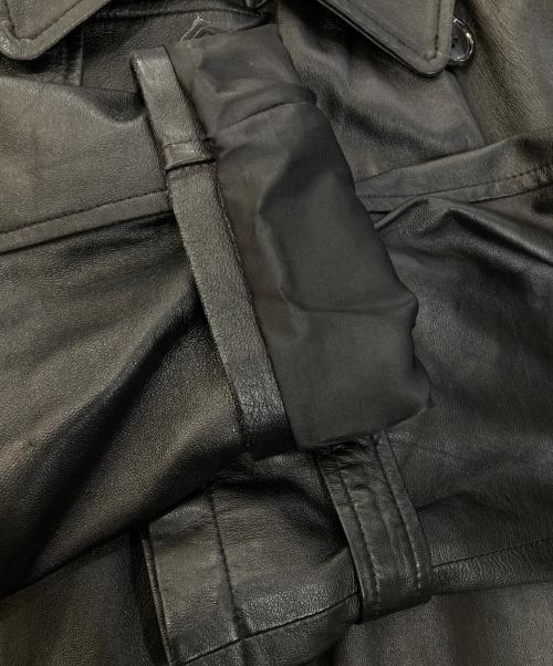 BALMAIN（バルマン）BALMAIN (バルマン) ラムスキントレンチコート ブラック サイズ:3Lの古着・服飾アイテム