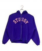 stussyステューシー）の古着「Faded Graphic Zip Hoodie」｜ブルー