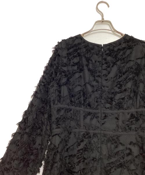 RAY BEAMS（レイ ビームス）RAY BEAMS (レイ ビームス) フリンジフレアロングワンピース ブラックの古着・服飾アイテム