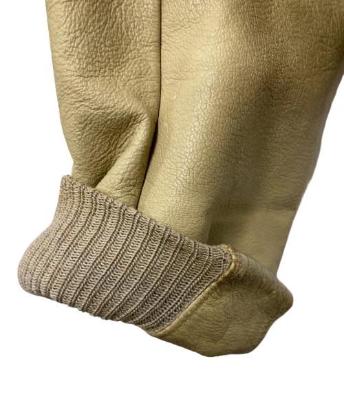 Golden Bear（ゴールデンベア）Golden Bear (ゴールデンベア) 袖レザースタジャン グレー×ベージュ サイズ:Lの古着・服飾アイテム