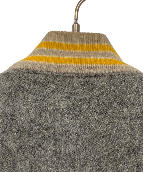 Golden Bear（ゴールデンベア）Golden Bear (ゴールデンベア) 袖レザースタジャン グレー×ベージュ サイズ:Lの古着・服飾アイテム