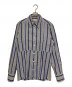 DRIES VAN NOTENドリスヴァンノッテン）の古着「クレイジーストライプシャツ」｜ブルー×グレー