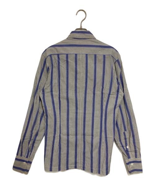 DRIES VAN NOTEN（ドリスヴァンノッテン）DRIES VAN NOTEN (ドリスヴァンノッテン) クレイジーストライプシャツ ブルー×グレー サイズ:48の古着・服飾アイテム