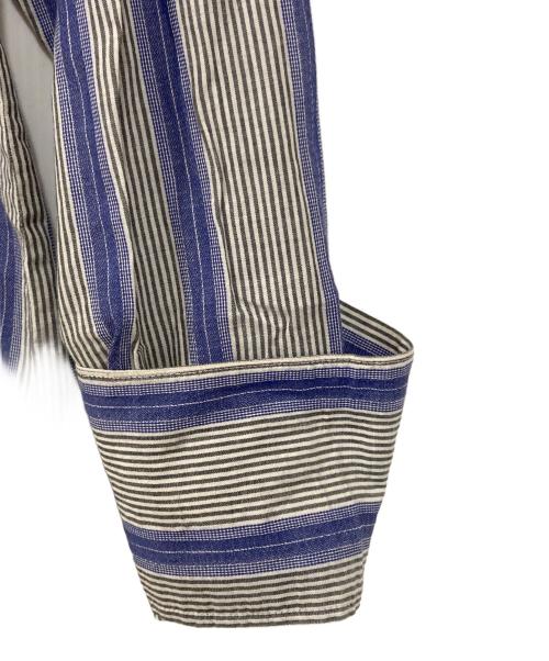 DRIES VAN NOTEN（ドリスヴァンノッテン）DRIES VAN NOTEN (ドリスヴァンノッテン) クレイジーストライプシャツ ブルー×グレー サイズ:48の古着・服飾アイテム
