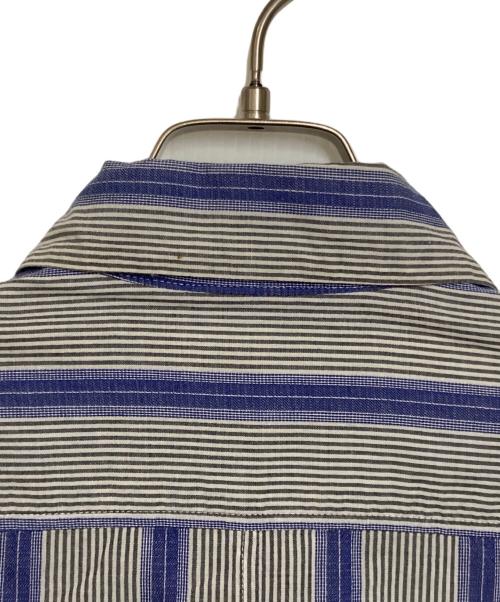 DRIES VAN NOTEN（ドリスヴァンノッテン）DRIES VAN NOTEN (ドリスヴァンノッテン) クレイジーストライプシャツ ブルー×グレー サイズ:48の古着・服飾アイテム