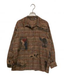 BROOKS BROTHERS（ブルックスブラザーズ）の古着「総柄オープンカラーウールパジャマシャツ」｜ブラウン