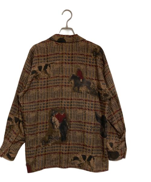 BROOKS BROTHERS（ブルックスブラザーズ）BROOKS BROTHERS (ブルックスブラザーズ) 総柄オープンカラーウールパジャマシャツ ブラウン サイズ:9の古着・服飾アイテム