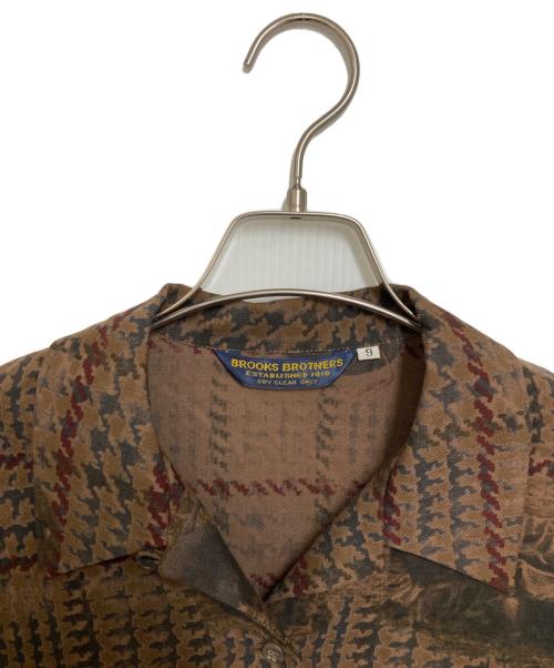BROOKS BROTHERS（ブルックスブラザーズ）BROOKS BROTHERS (ブルックスブラザーズ) 総柄オープンカラーウールパジャマシャツ ブラウン サイズ:9の古着・服飾アイテム