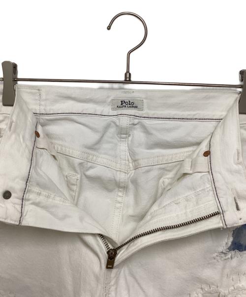 POLO RALPH LAUREN（ポロ・ラルフローレン）POLO RALPH LAUREN (ポロ・ラルフローレン) ダメージ加工デニムパンツ ホワイト サイズ:33/30の古着・服飾アイテム