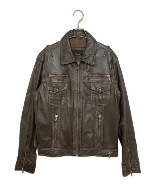 ZARA（ザラ）ZARA (ザラ) レザージャケット ブラウン サイズ:Lの古着・服飾アイテム