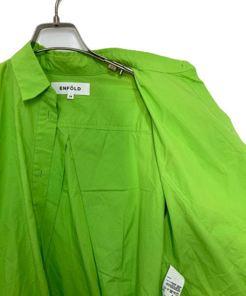 ENFOLD（エンフォルド）ENFOLD (エンフォルド) COブロード Cube シャツ 黄緑 サイズ:38の古着・服飾アイテム