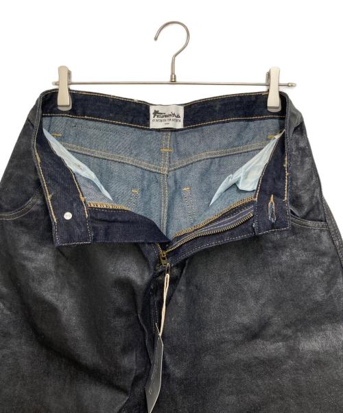 FEINICKO（フェイニコ）FEINICKO (フェイニコ) コーティングバギーデニムパンツ インディゴ サイズ:Mの古着・服飾アイテム