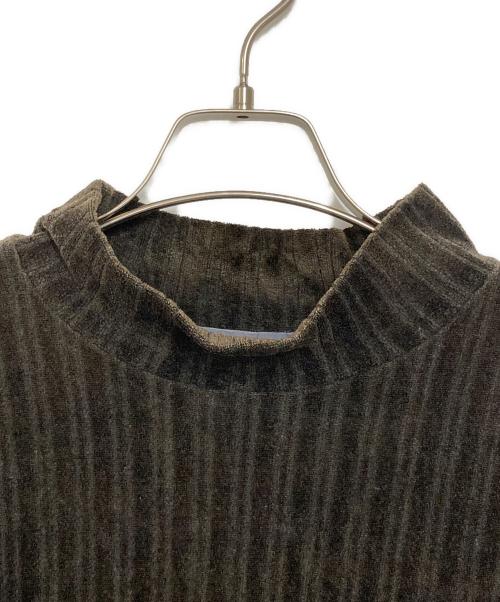 ISSEY MIYAKE MEN（イッセイミヤケメン）ISSEY MIYAKE MEN (イッセイミヤケメン) ベルベットモックネックリブカットソー ブラウン サイズ:FREEの古着・服飾アイテム