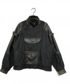 PUMAプーマ）の古着「異素材切替モータサイクルジャケット」｜ブラック