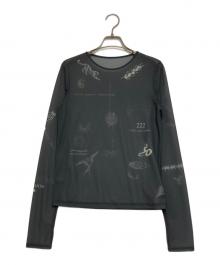 MAISON SPECIAL（メゾンスペシャル）の古着「TATOO Print Sheer Tops」｜グレー