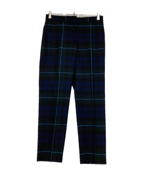 PAUL SMITH（ポールスミス）PAUL SMITH (ポールスミス) タータンチェックスリムスラックス ネイビー×グリーン サイズ:40の古着・服飾アイテム