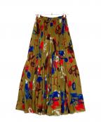 UN3D.アンスリード）の古着「総柄プリーツワイドパンツ」｜ブラウン×レッド