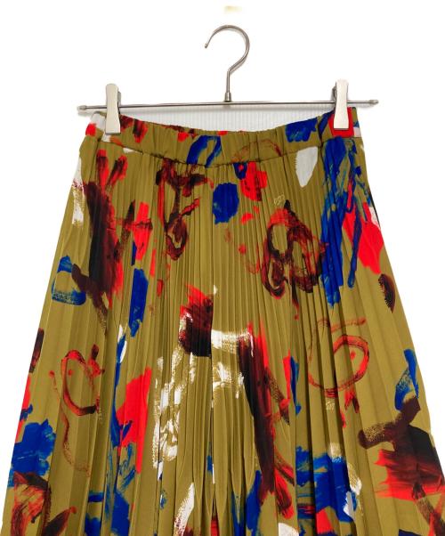 UN3D.（アンスリード）UN3D. (アンスリード) 総柄プリーツワイドパンツ ブラウン×レッド サイズ:36の古着・服飾アイテム