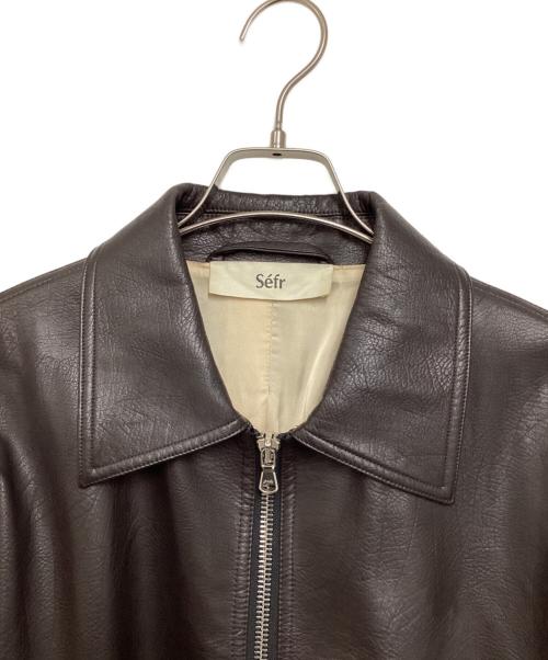 Sefr（セファ）Sefr (セファ) フェイクレザージャケット ブラウン サイズ:XLの古着・服飾アイテム