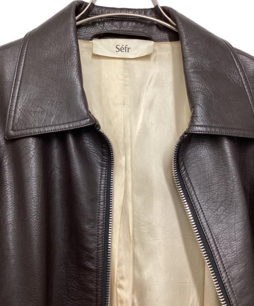 Sefr（セファ）Sefr (セファ) フェイクレザージャケット ブラウン サイズ:XLの古着・服飾アイテム