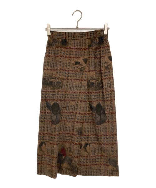 BROOKS BROTHERS（ブルックスブラザーズ）BROOKS BROTHERS (ブルックスブラザーズ) 総柄ウールパジャマスカート ブラウン サイズ:66-92の古着・服飾アイテム