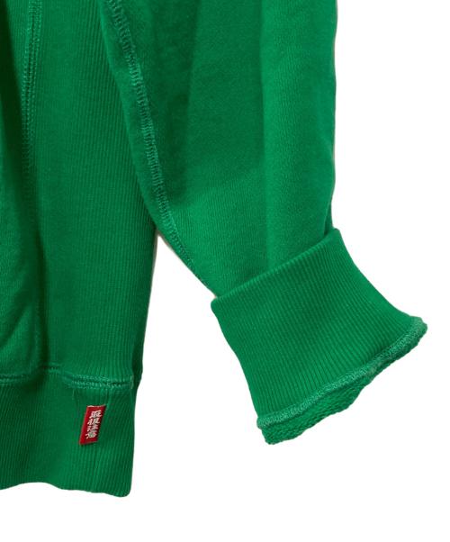 BlackEyePatch（ブラックアイパッチ）BlackEyePatch (ブラックアイパッチ) センター刺繍ロゴ「取扱注意」 パーカー グリーン サイズ:Lの古着・服飾アイテム