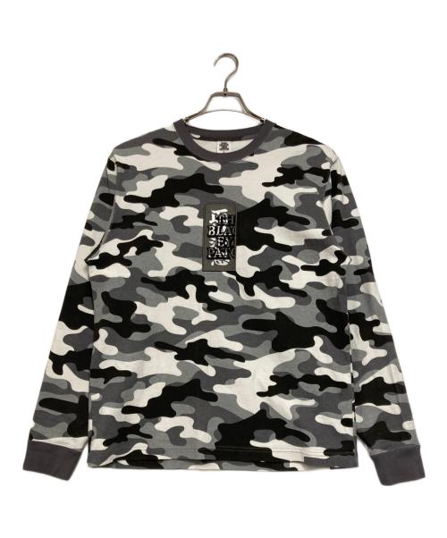 BlackEyePatch（ブラックアイパッチ）BlackEyePatch (ブラックアイパッチ) HWC CAMO L/S TEE グレー×ブラック サイズ:Ｍの古着・服飾アイテム