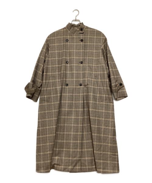 TOMORROW LAND collection（トゥモローランドコレクション）TOMORROW LAND collection (トゥモローランドコレクション) モスタルダウィンドウペーン スタンドカラーコート ブラウン サイズ:34の古着・服飾アイテム