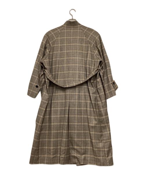 TOMORROW LAND collection（トゥモローランドコレクション）TOMORROW LAND collection (トゥモローランドコレクション) モスタルダウィンドウペーン スタンドカラーコート ブラウン サイズ:34の古着・服飾アイテム