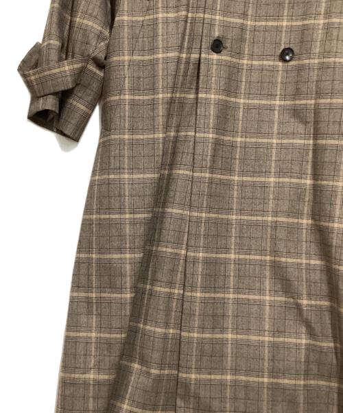 TOMORROW LAND collection（トゥモローランドコレクション）TOMORROW LAND collection (トゥモローランドコレクション) モスタルダウィンドウペーン スタンドカラーコート ブラウン サイズ:34の古着・服飾アイテム