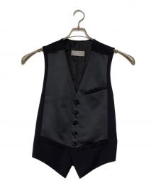 DIOR HOMME（ディオール オム）の古着「サテンコンビネーションベスト」｜ネイビー×ブラック