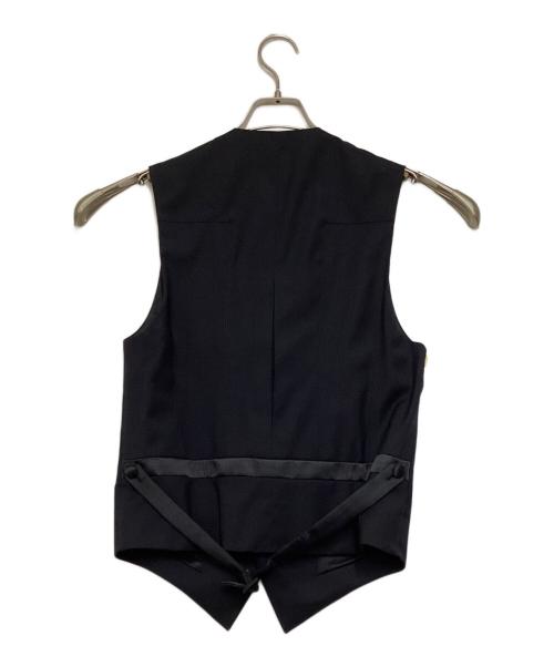 DIOR HOMME（ディオール オム）DIOR HOMME (ディオール オム) サテンコンビネーションベスト ネイビー×ブラック サイズ:44の古着・服飾アイテム