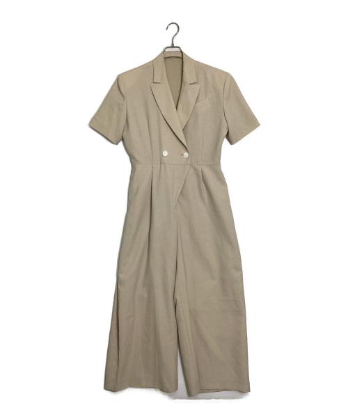 cygne（シーニュ）cygne (シーニュ) ダブルフロントオールインワン ベージュの古着・服飾アイテム