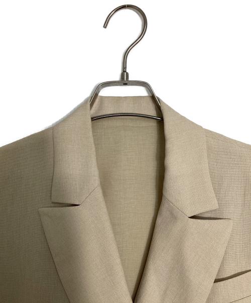 cygne（シーニュ）cygne (シーニュ) ダブルフロントオールインワン ベージュの古着・服飾アイテム