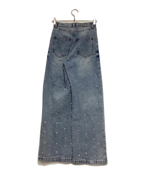 Bibiy.（ビビィ）Bibiy. (ビビィ) ストーンデザインデニムパンツ ブルー サイズ:Ｓの古着・服飾アイテム