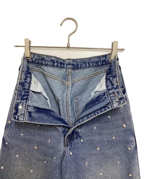 Bibiy.（ビビィ）Bibiy. (ビビィ) ストーンデザインデニムパンツ ブルー サイズ:Ｓの古着・服飾アイテム