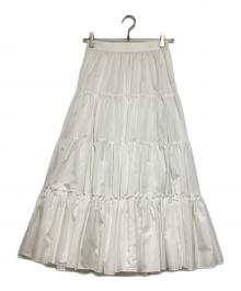 cygne（シーニュ）の古着「ティアードロングスカート」｜ホワイト