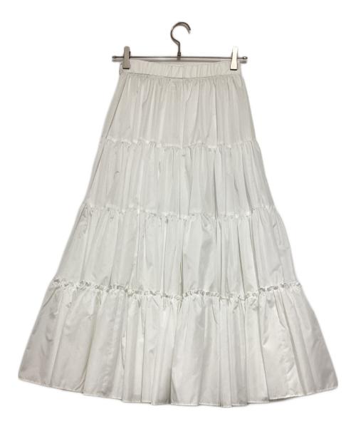 cygne（シーニュ）cygne (シーニュ) ティアードロングスカート ホワイトの古着・服飾アイテム