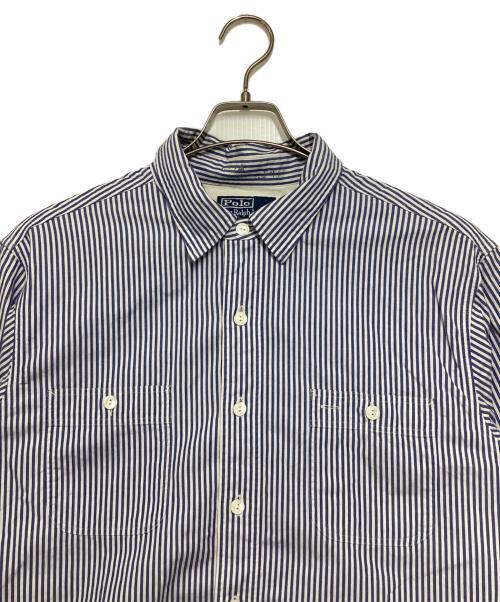 POLO RALPH LAUREN（ポロ・ラルフローレン）POLO RALPH LAUREN (ポロ・ラルフローレン) ストライプシャツ ブルー×ホワイト サイズ:XLの古着・服飾アイテム