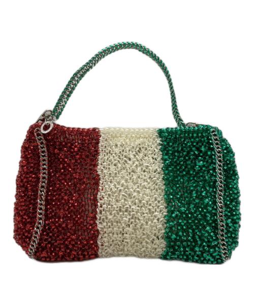 ANTEPRIMA（アンテプリマ）ANTEPRIMA (アンテプリマ) ワイヤーハンドバッグ グリーン×レッドの古着・服飾アイテム